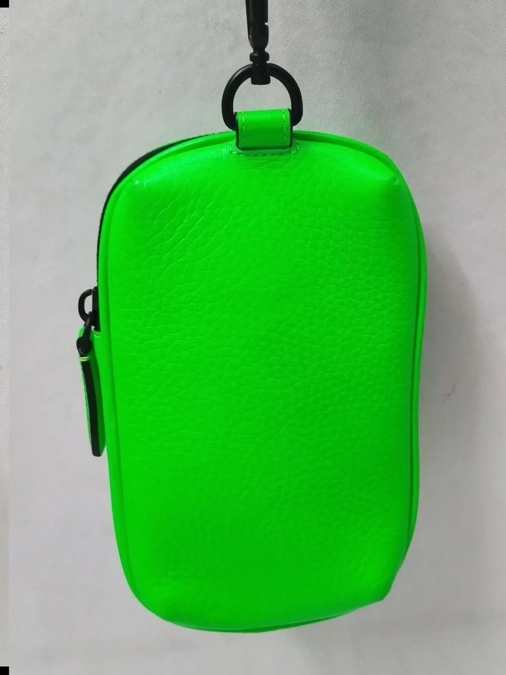 Mulberry Neon Green Zip Pouch Case with Embossed Logo